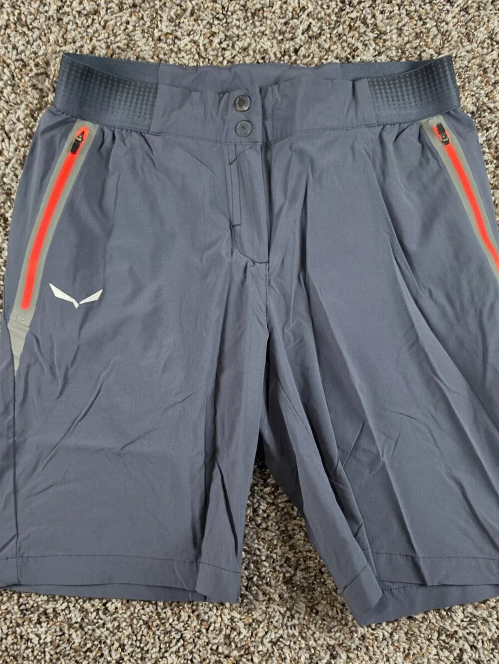 Salewa Shorts Womens Lightweight Outdoor Hiking Zip Pocket Stretch Slate Sz M